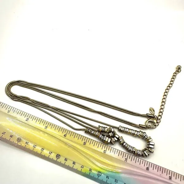 Chico’s gold tone washer beads double strand long necklace - Image 8