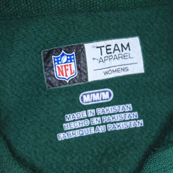 NFL Team Apparel Green Bay Packers Hoodie Womens Medium Green Zip Up Sweatshirt - Image 6
