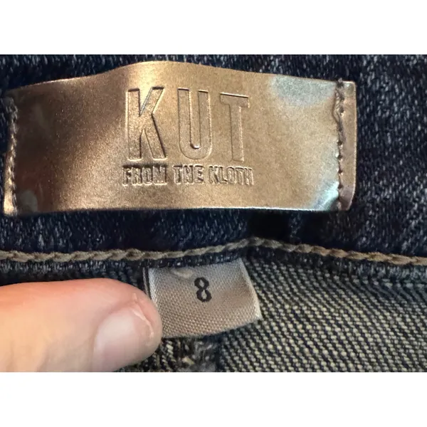 KUT‎ From The Kloth Reese Fab Ab Ankle Straight Jeans Size 8 Raw Hem Stretch - Image 3