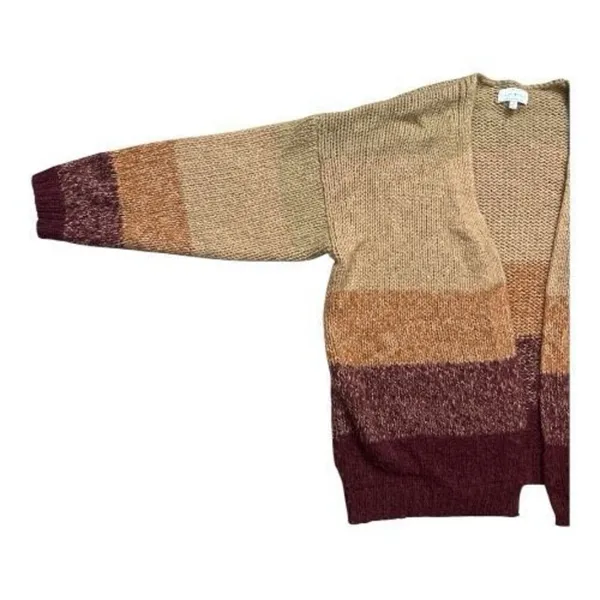 Lucky Brand Brown Ombre Dye Oversize Open Cardigan In Rust Wool Blend Size M - Image 4