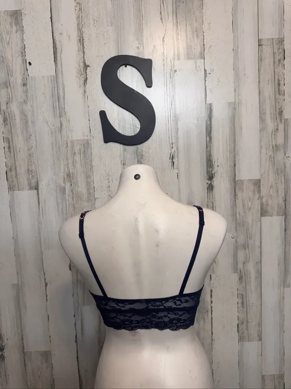 Victoria's Secret PINK Floral Lace Longline Bralette Womens S Navy Blue Multicol - Image 7