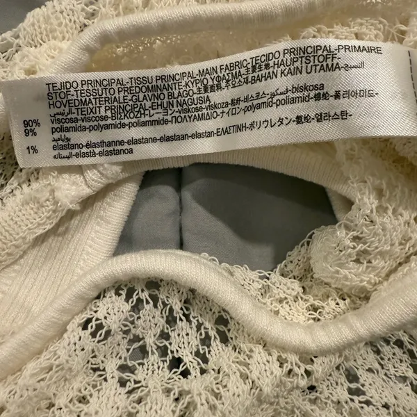 Zara White Crochet Crop Halter Top Size Large. - Image 8