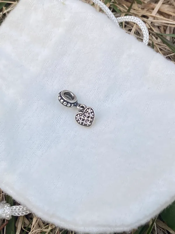 Pandora Heart Clear CZ Dangle Charm - Image 2