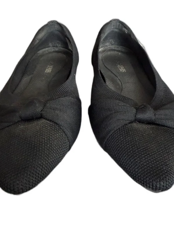 Dream Paris Black Pointed Toe Knit Bow Flats Women’s Size 7.5 - Image 2