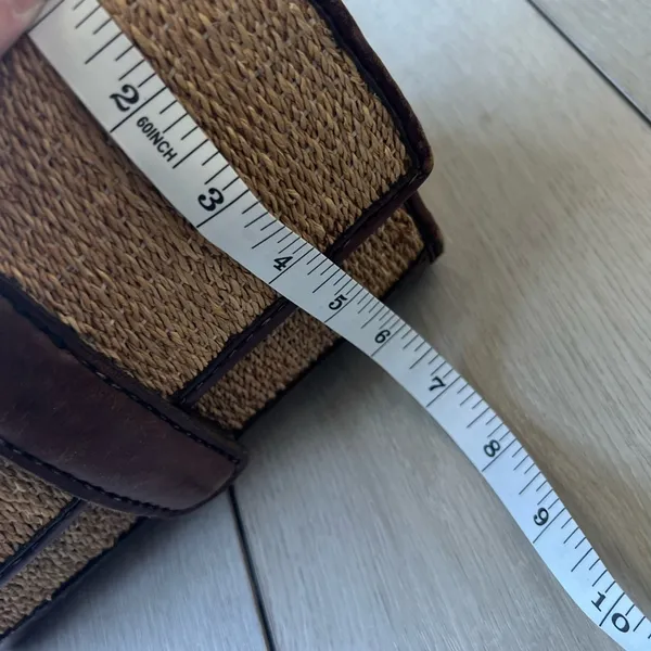 Vintage Leather woven bucket bag brown tone safari tan - Image 8