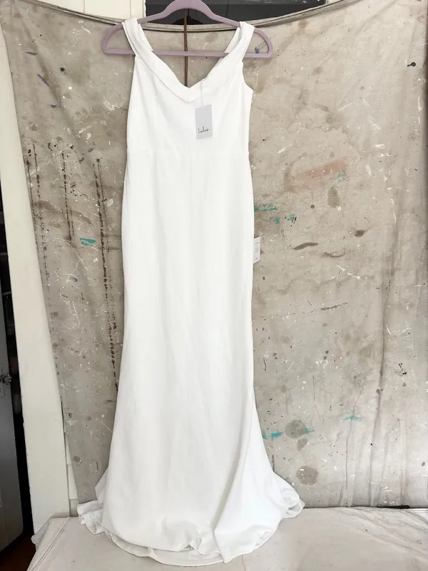 Lulus Arienne White Off-the-Shoulder Mermaid Maxi Dress - Image 3