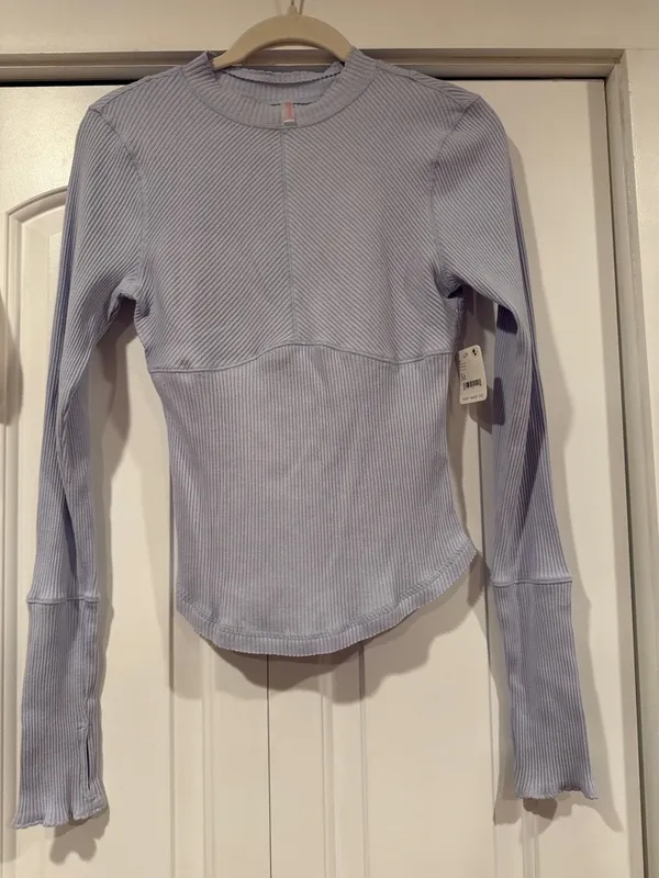 FP Movement by Free People Light blue Ribbed Long-Sleeve‎ Top med - Image 3