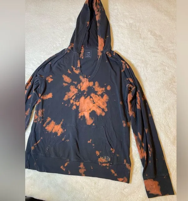 North Face Acid Wash Hooded Tee Large EUC CUSTOM - Image 4