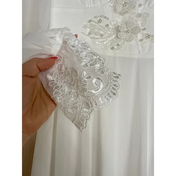 NWT Lulus Angelic Adoration White Backless Maxi Dress Wedding Bridal Bride Sz M - Image 10