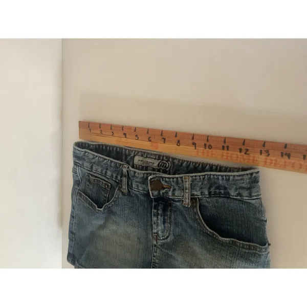 Vintage Mudd Jeans Denim Mini Skirt Y2K Low Rise Acid Wash Blue Juniors - Image 6