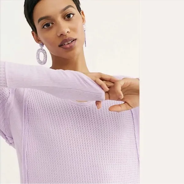 Free People Catalina Waffle Knit Thermal Top - Image 5