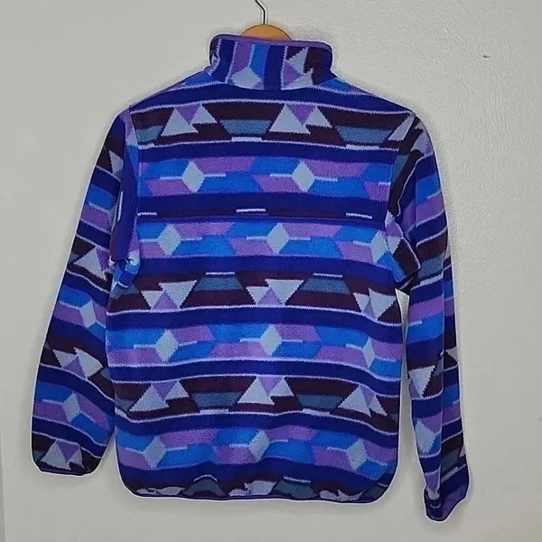 Patagonia Synchilla Guatemalan Tango Blue Purple Aztec Snap-T Pullover Small - Image 5