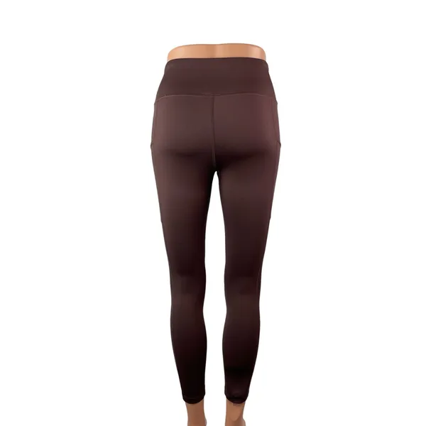 Gymshark Women's Brown Mid Rise Yoga Workout Running Athletic Leggings Pants S - Image 4