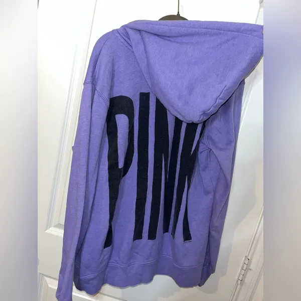 PINK by Victoria’s Secret Y2K Oversized Preppy Pockets Hooded Full Zip Jacket M - Image 13