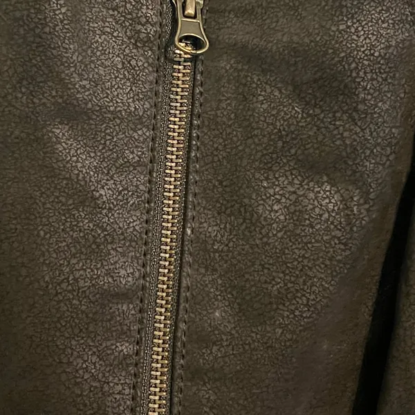 Brown Leather Bomber Jacket Size 1X - Image 5