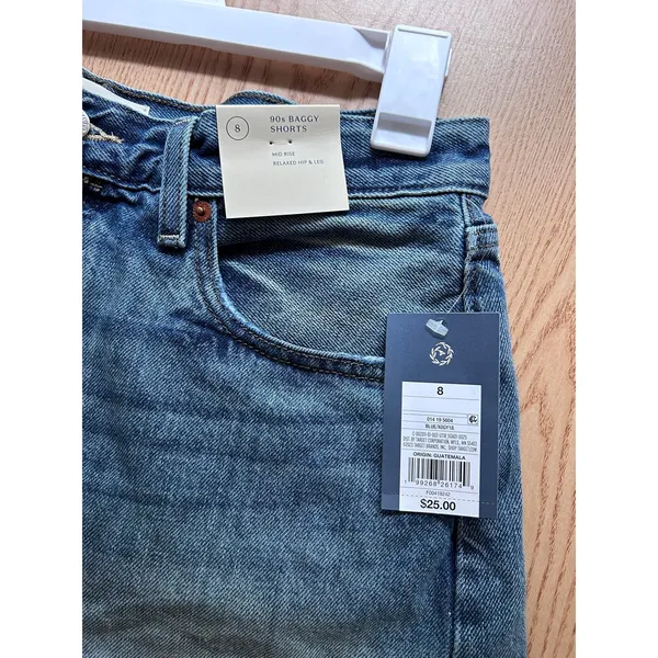 Universal Threads New Womens 90's Baggy Jean Shorts 4” Inseam Mid Rise Size 8 - Image 3