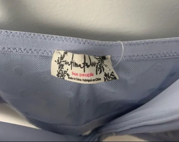 Free People NWT! Intimately The Rain Bra Bralette Blue Swiss Dot - Image 7