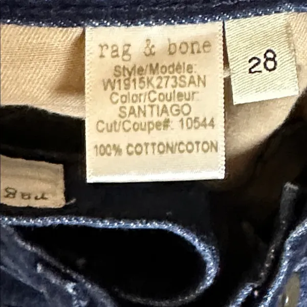 RAG & BONE Cuffed Dark Denim‎ HIGH RISE SHORTS Size 28 - Image 5