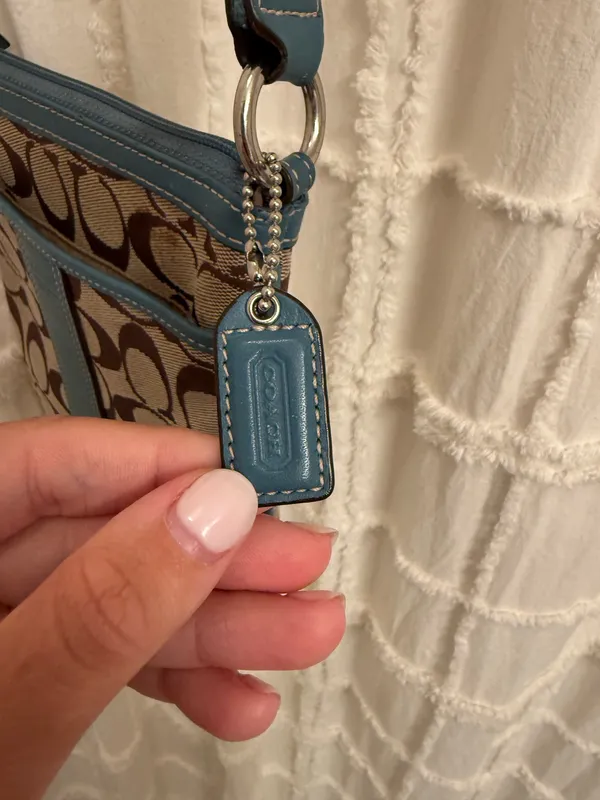 Coach Brown and Blue Crossbody Bag - Image 6