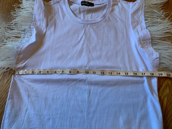 Frenchie Feather Trim cotton tee light blue size M Size M - Image 7
