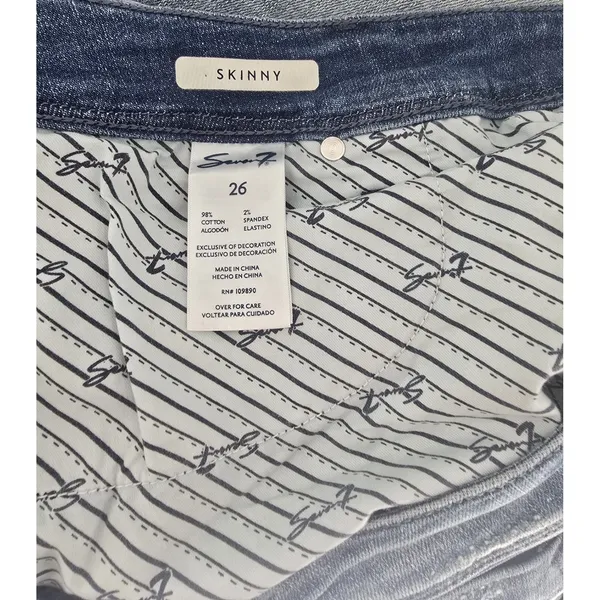 Seven7 Jeans Womens 26 Skinny Blue Skies Limited Edition Blue NEW‎ - Image 6