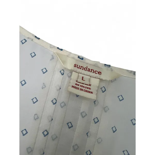 SUNDANCE | L | Blouse Top Womens Shirts Semi Sheer Embellished Beaded Pullover - Image 5