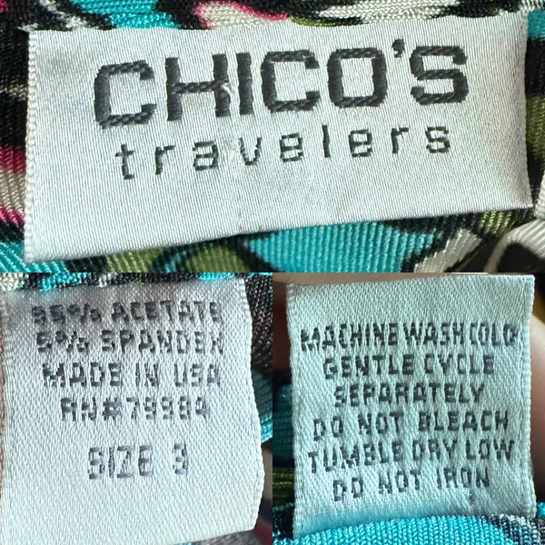 Chico’s Travelers Womens Cardigan Multicolor Floral Half Sleeve Size 3 XL 16 - Image 8