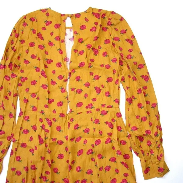 NWT Reformation Josephine in Yellow Amelia Vintage Rose Floral Midi Dress 10 - Image 5