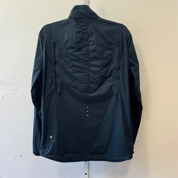 Lululemon Women's Mesh Vent Raincoat Windbreaker Jacket Navy Blue‎ Full Zip - Image 2