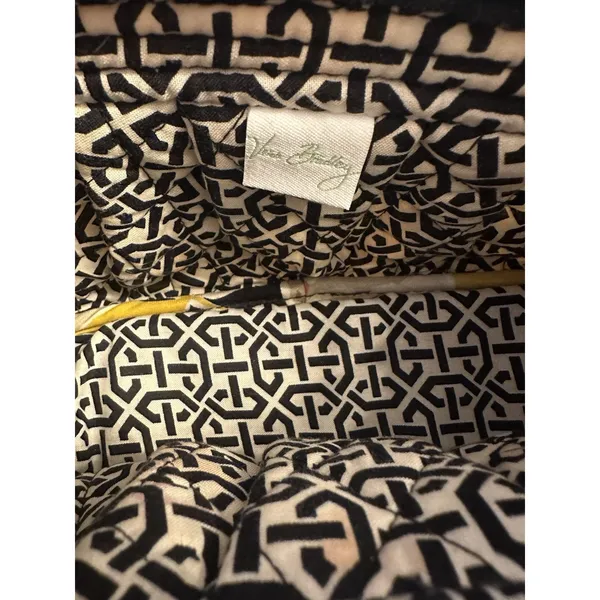 Vera Bradley Frannie CrossBody Yellow Black Dogwood Pattern Zip Close Floral - Image 9