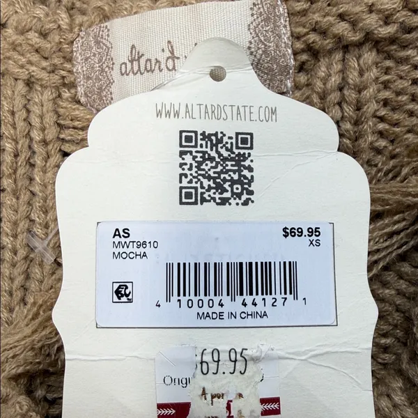 Altar'd State NWT Tan Fringed Cable Knit Sweater - Image 7