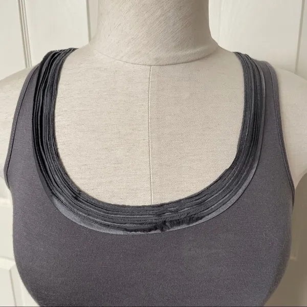 Banana Republic grey tank with layered neckline - Image 2