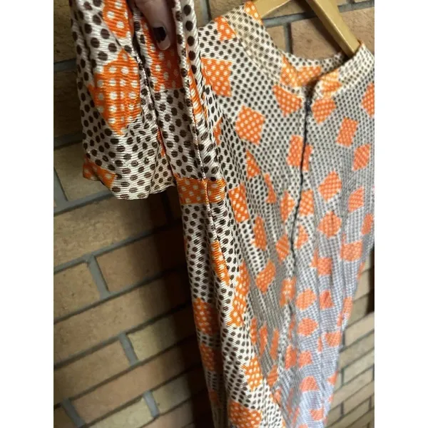 Vintage Lane Bryant Dress Women's Long Sleeve Maxi 70s Retro Groovy Patterned - Image 5