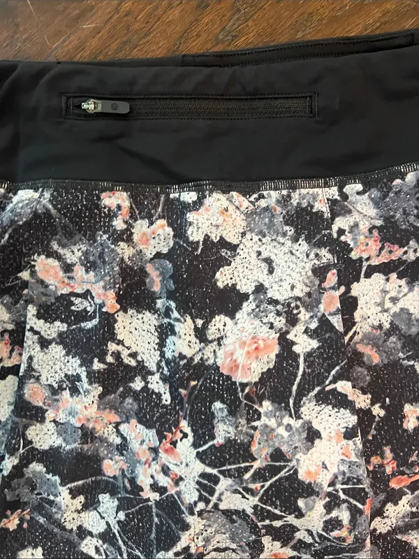 lululemon athletica Black Floral Mini Skort with Pink and Gray Blossoms 8 - Image 6