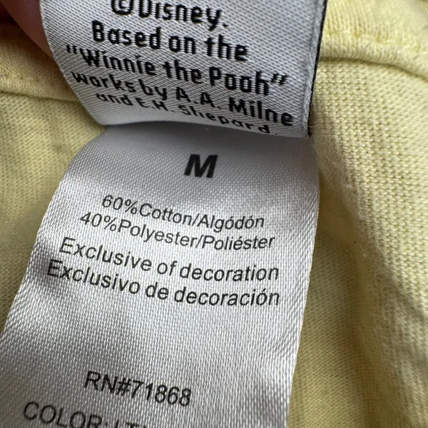 Disney Winnie the Pooh Embroidered Bee Flower T-Shirt Light‎ Yellow POSJ773-4L17 - Image 5