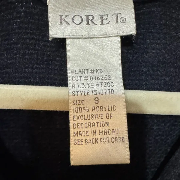 Vintage Koret Sweater Vest Floral‎ Embroidery Button Front Sz S - Image 3