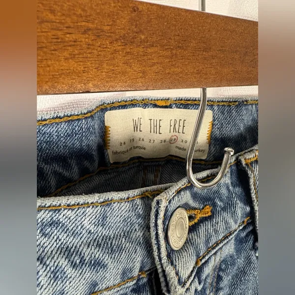 Free‎ People Jeans Womens 29 Blue We The Free Button-Fly Denim Straight Leg 621 - Image 4