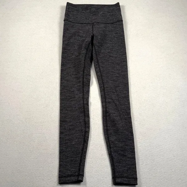 Lululemon Wunder Under Legging Women 4 Heathered Black Space Dye High Rise Tight - Image 2