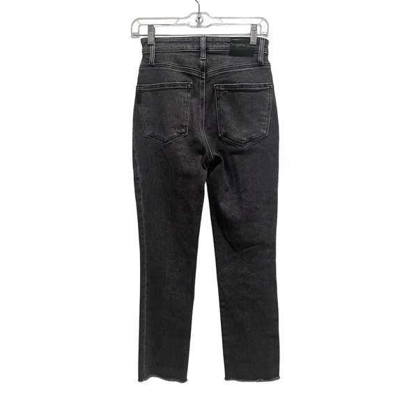 Paige Accent Straight Leg Jeans Ash Black Size‎ 26 Minimalist Capsule Denim - Image 2