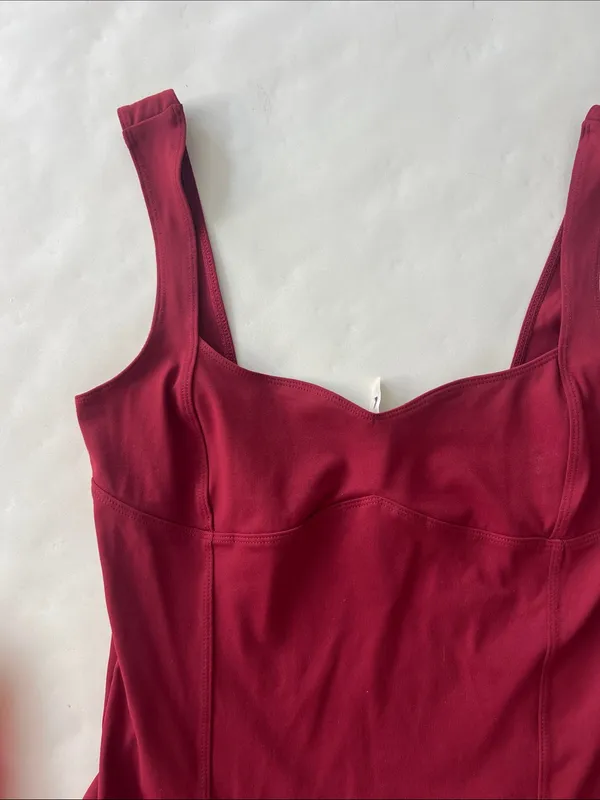 Free People Somewhere Sometime Corset Style Sleeveless Top Deep Red M - Image 5