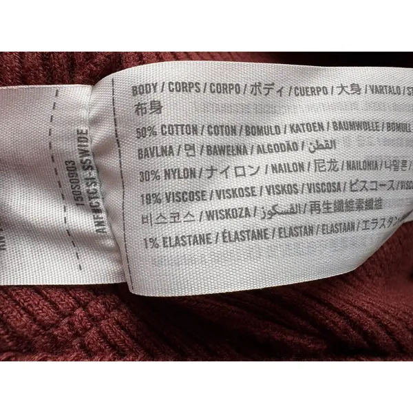 Abercrombie & Fitch Ribbed Corset Scoopneck Sweater Rust Brown Size L - Image 8