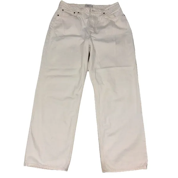 Abercrombie & Fitch Curve Love The 90’s Straight Ultra High Rise White Jeans - Image 3