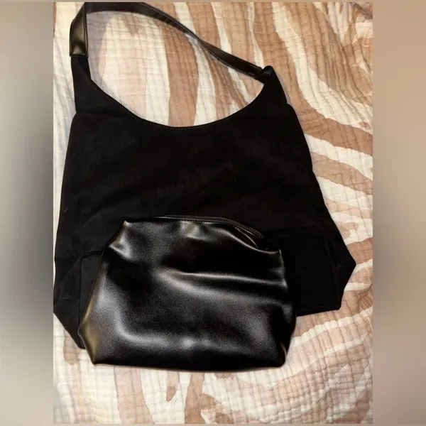 Amazon New Faux Suede Slouchy Hobo Bag & Pouch - Image 3
