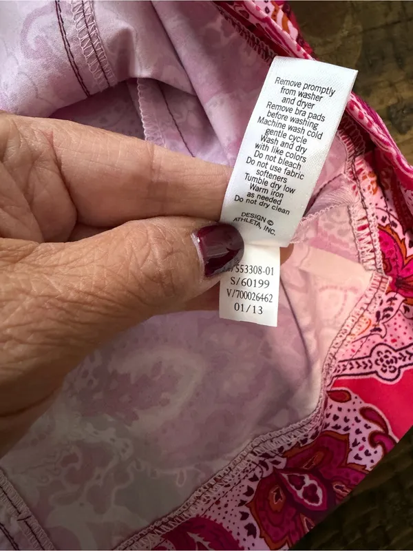 Athleta “Pack Everywhere” Pink Paisley Sun Valley Halter Dress Mini Size 8 - Image 5