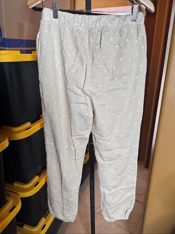 NWT Style & Co Beige Star Print Jogger Sweatpants Small Cozy Lounge Pants - Image 10