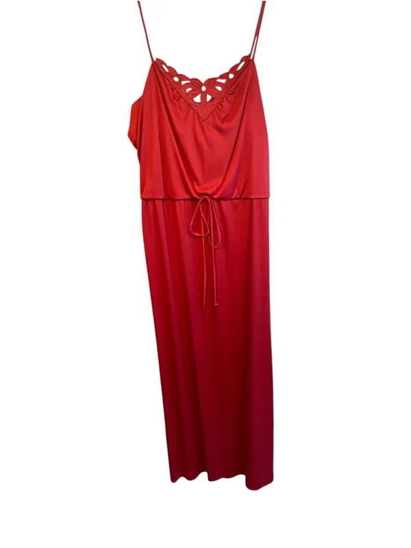 Vintage 70s Whimsigoth Peignoir Set Nightgown Maxi Dress Boho Old Hollywood - Image 5
