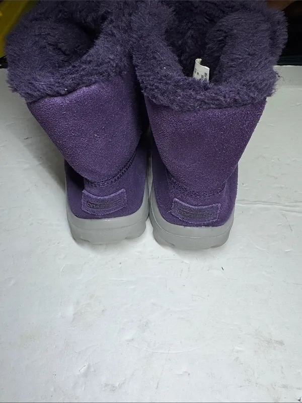 Skechers on-the-go Purple leather Suede Plush-Lined Winter Boots 8.5 slip on - Image 8