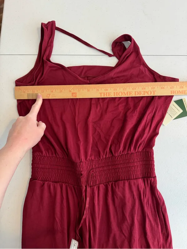 Halara Cowl Backless Sleeveless Drawstring Casual Jumpsuit with Pockets sz small - Image 4