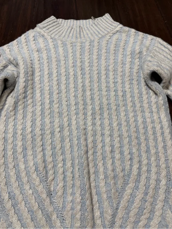 Lineamaglia Italy Women Blue White Sweater Cable Knit Small - Image 3