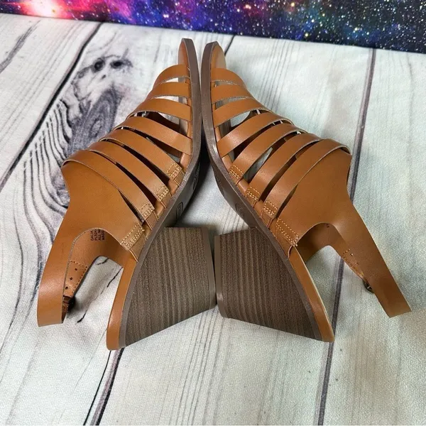 Frye and Co Sandals Womens Sz 11 Brown Galia Block Heel Vegan Leather‎ Shoes - Image 3